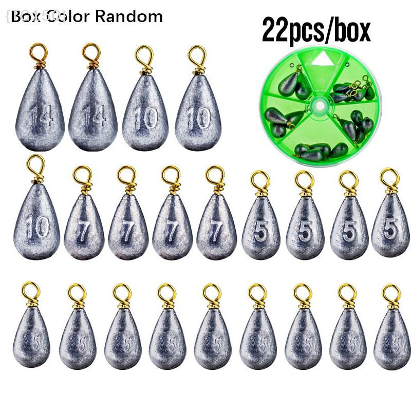 Fishing Equipment Storage - 【TG150】22Pcs/Box Fishing Bait Lead Sinkers -