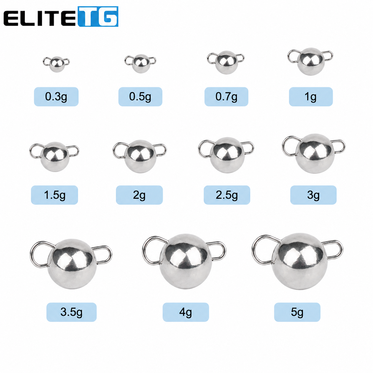 Tungsten Sinkers - Elite TG 0.3-3g 10Pcs Tungsten Cheburashka