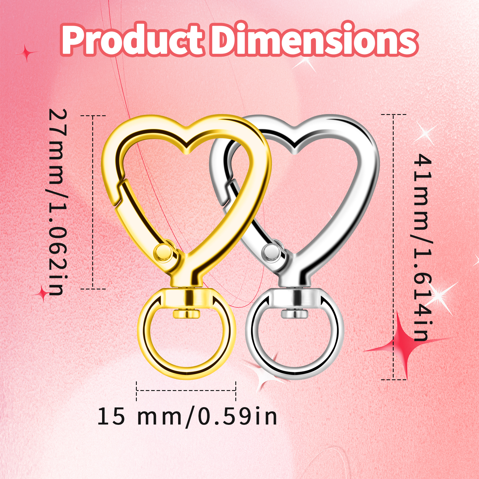 10pcs Metal Heart Lobster Claw - Fishing Swivel Connector ulasan dan harga