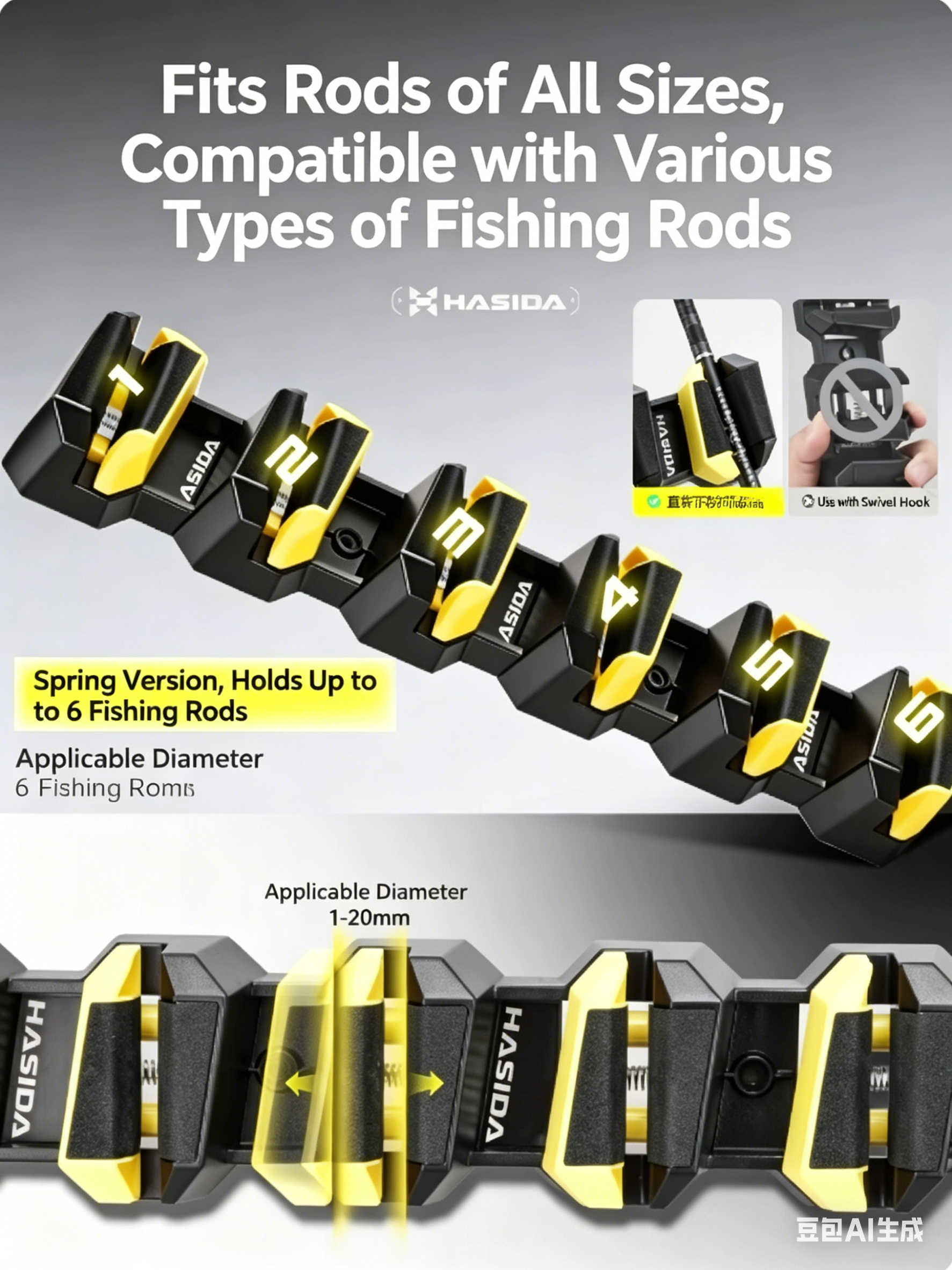 HISTAR Soft Rubber Wall-Mounte - Fishing Equipment Holder ulasan dan harga
