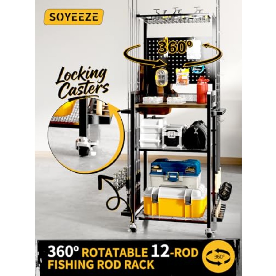 Fishing Rod Holder Rotating Fi - Fishing Equipment Storage ulasan dan harga