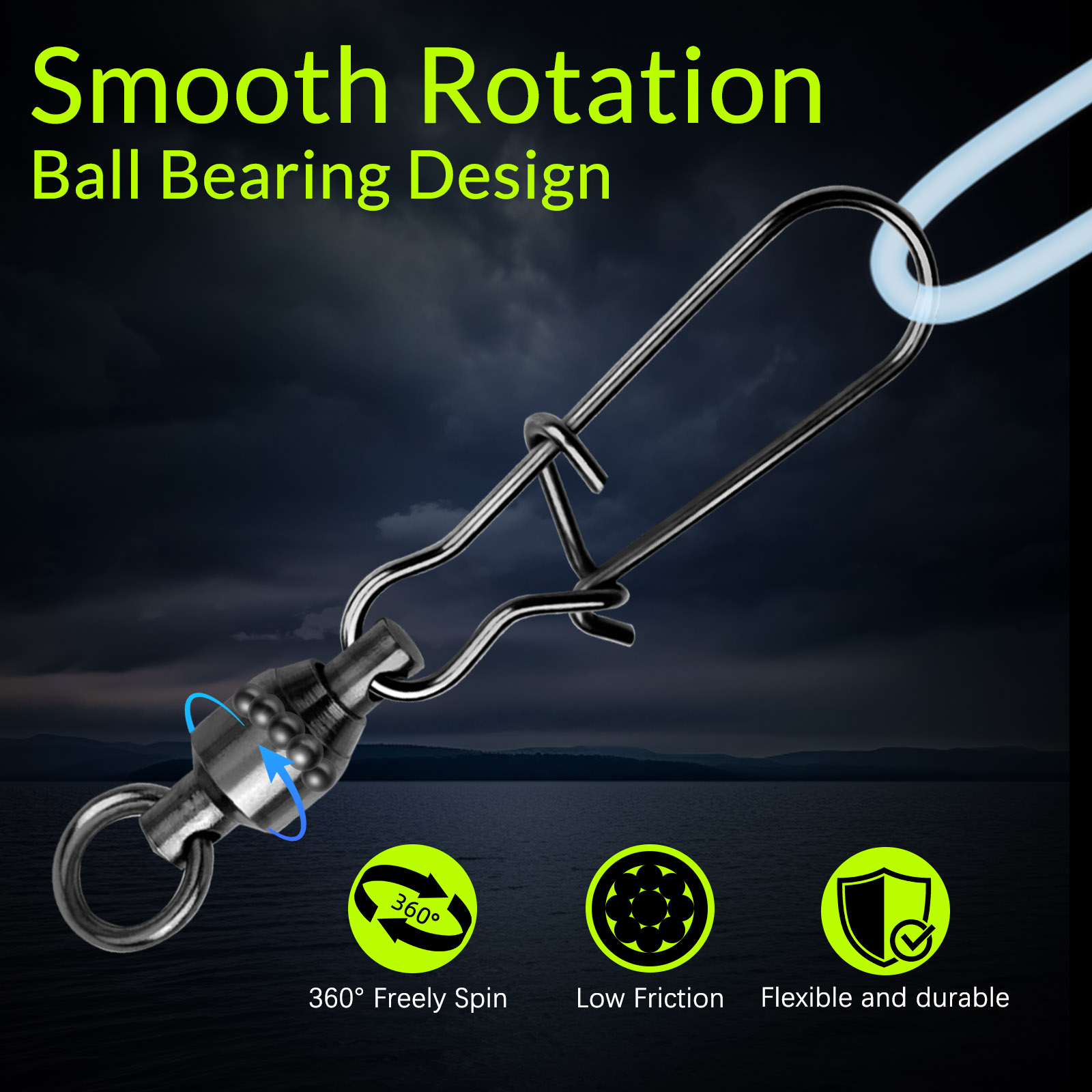 9KM 10PCS Ball Bearing Swivel  - Fishing Swivel Connector ulasan dan harga