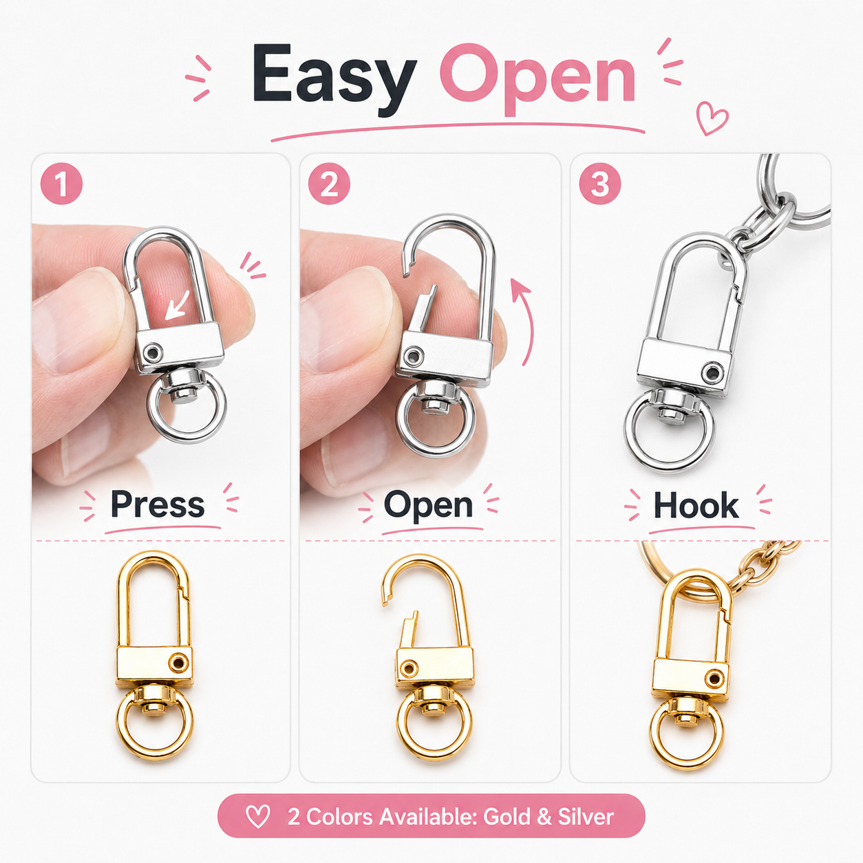5Pcs D Shape Swivel Snap Hooks - Fishing Swivel Connector ulasan dan harga