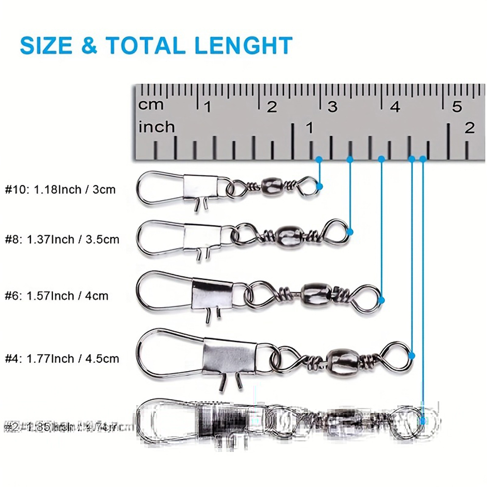 100Pcs/Lot 4#6#8#10#12# Swivel - Fishing Equipment Hook ulasan dan harga