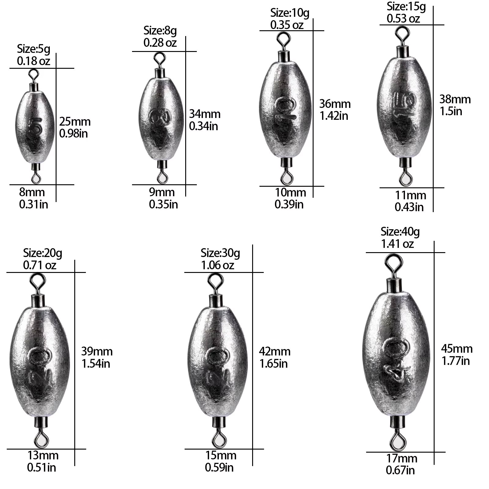 20pcs/10pcs Fishing Sinkers 5g - Fishing Swivel Connector ulasan dan harga