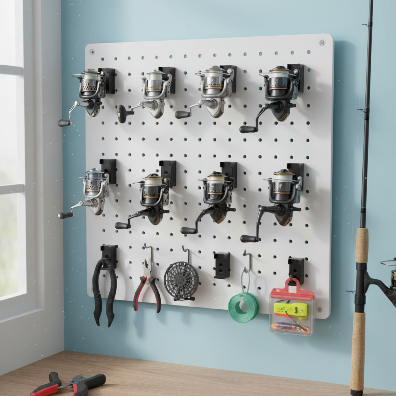 Fishing Reel Holder Wall Mount - Fishing Equipment Storage ulasan dan harga